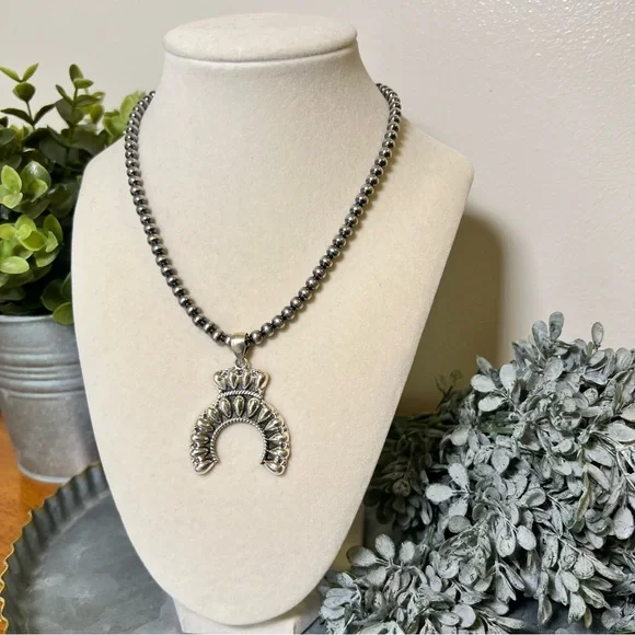 Sterling Silver Naja PendantSolid BackClassic Southwestern Design
